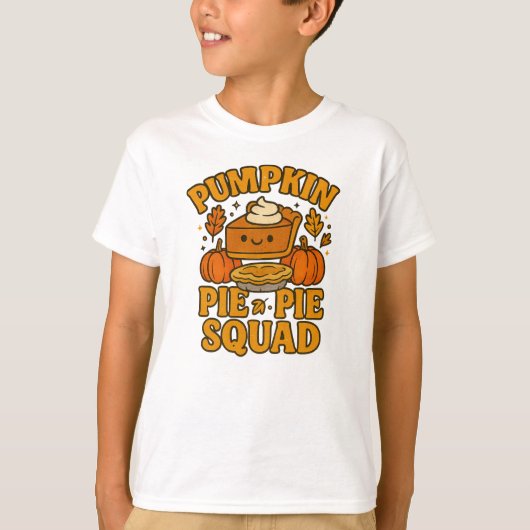 Pumpkin Pie Squad Thanksgiving Kids' Tシャツ (正面)