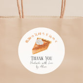 Pumpkin Pie Thanksgiving Thank You Fall Rustic ラウンドシール