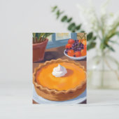 Pumpkin Pie | Thanksgiving Watercolor Painting ポストカード (スタンド正面)