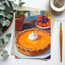 Pumpkin Pie | Thanksgiving Watercolor Painting ポストカード