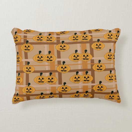 Pumpkin Plaid アクセントクッション (正面)