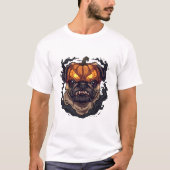 Pumpkin Pug Curse – Possessed Halloween Horror Dog Tシャツ (正面)