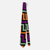 Pumpkin, Purple, Green and Black Large D. Chevron ネクタイ (正面)