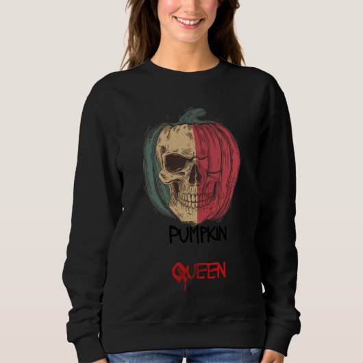 Pumpkin Queen Halloween Sweatshirt • Spooky Vibes スウェットシャツ (正面)
