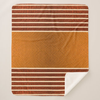 Pumpkin & Rust Exotic Faux Snake Leather Line Art シェルパブランケット