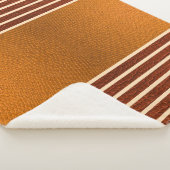 Pumpkin & Rust Exotic Faux Snake Leather Line Art シェルパブランケット (3/4)