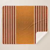 Pumpkin & Rust Exotic Faux Snake Leather Line Art シェルパブランケット (正面(横))