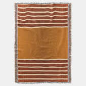Pumpkin & Rust Exotic Faux Snake Leather Line Art スローブランケット (正面縦)