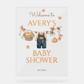 Pumpkin Rustic Baby Clothestline Fall Baby Shower アクリルサイン (正面)