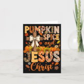 Pumpkin Sce And Jesus Christ Funny Fall Christian  カード (正面)
