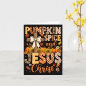Pumpkin Sce And Jesus Christ Funny Fall Christian  カード (黄色い花)