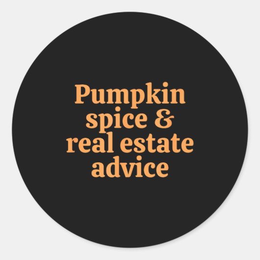 Pumpkin Sce And Real Estate Advice  ラウンドシール (正面)