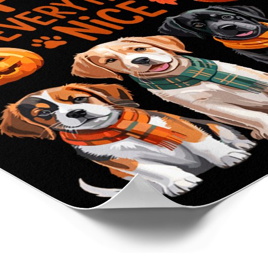 Pumpkin Sce Everything Nice Fall Dog Lovers Addict ポスター (角)