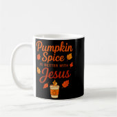 Pumpkin Sce Is Better With Jesus  コーヒーマグカップ (左)