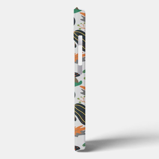 Pumpkin seamless pattern carrot black and white Case-Mate iPhoneケース (裏面 / 左)