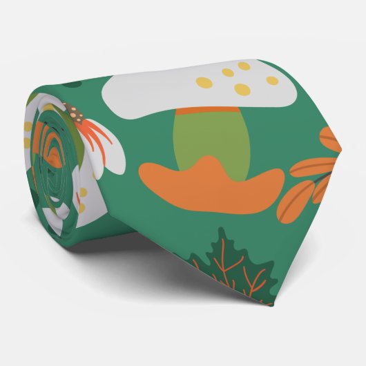 Pumpkin seamless pattern carrots and mushrooms ネクタイ (ロール)