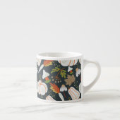 Pumpkin seamless pattern floral black and white エスプレッソカップ (右)