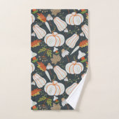 Pumpkin seamless pattern floral black and white バスタオルセット (ハンドタオル)