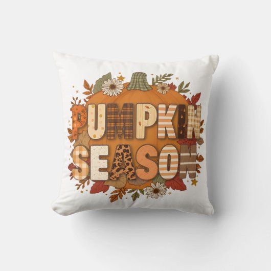 Pumpkin Season – Autumn Flowers & Cozy Coussin クッション (正面)