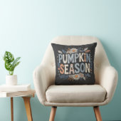 Pumpkin Season – Blue Floral Retro Coussin クッション (椅子)