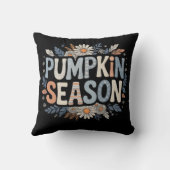 Pumpkin Season – Blue Floral Retro Coussin クッション (裏面)