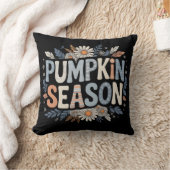 Pumpkin Season – Blue Floral Retro Coussin  クッション (ブランケット)