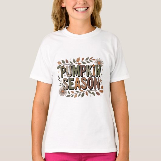 Pumpkin Season – Earthy Leaves T-shirt  Tシャツ (正面)