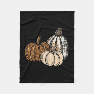 Pumpkin Season Funny Autumn Fall Y'all Leaves Than フリースブランケット