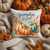 Pumpkin Season Watercolor Lettering – Cozy Autumn  クッション