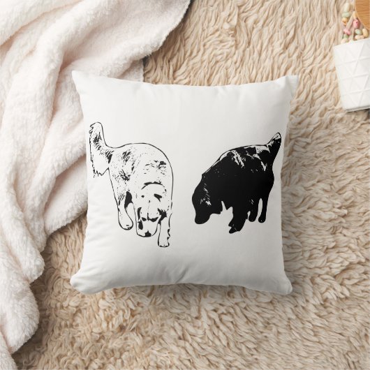 Pumpkin-Shadow Calm — Retriever Duo クッション (ブランケット)