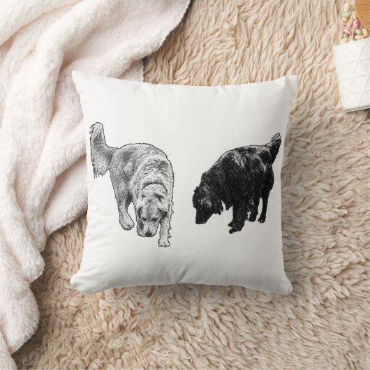 Pumpkin-Shadow Dots — Retriever Duo クッション (ブランケット)