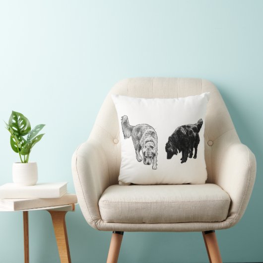 Pumpkin-Shadow Dots — Retriever Duo クッション (椅子)