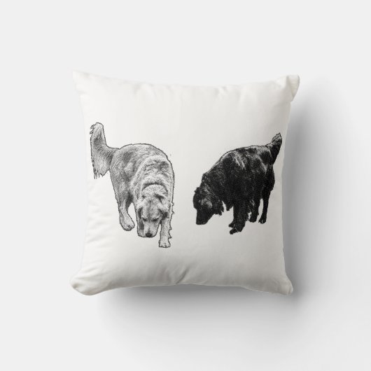 Pumpkin-Shadow Dots — Retriever Duo クッション (正面)