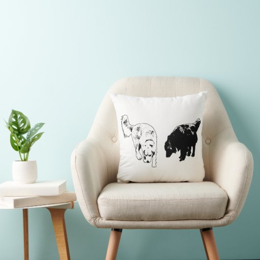 Pumpkin-Shadow Silhouettes — Retriever Duo クッション (椅子)