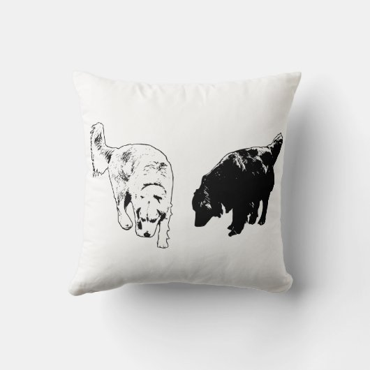 Pumpkin-Shadow Silhouettes — Retriever Duo クッション (裏面)