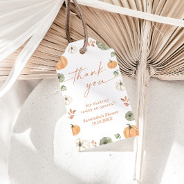 Pumpkin Shower Favor Tag, Fall Neutral Baby Shower ギフトタグ