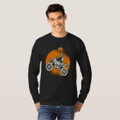Pumpkin Skeleton Dirt Bike Rider Halloween Motocro Tシャツ (正面フル)
