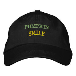 PUMPKIN SMILE テキスト ブラックカラー ハロウィンスタイル帽子 刺繍入りキャップ