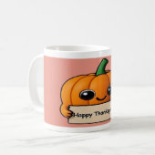 Pumpkin Smiles & Gratitude Sips- Thanksgiving Mug コーヒーマグカップ (正面左)
