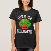 Pumpkin Smoking Weed Costume Retro Funny Halloween Tシャツ (正面)