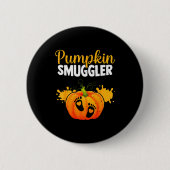 Pumpkin Smuggler Funny Expecting Parents Pregnancy 缶バッジ (正面)