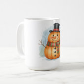 Pumpkin snowman コーヒーマグカップ (正面左)
