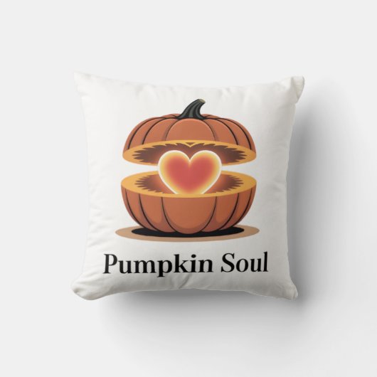 Pumpkin Soul Cozy Fall Pillow クッション (正面)