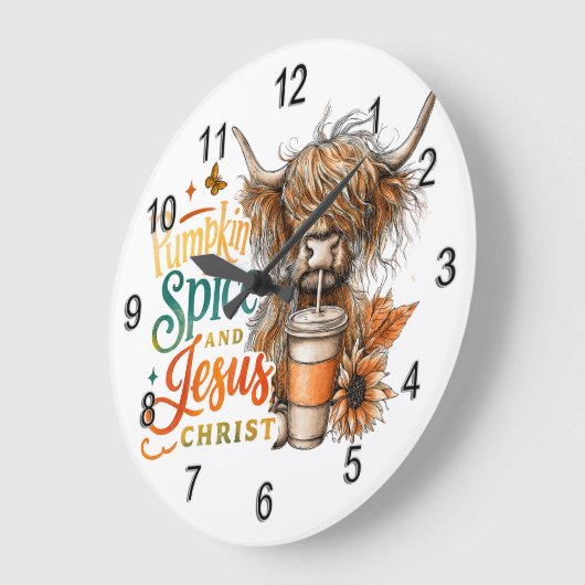 Pumpkin Spice....  ラージ壁時計 (傾斜)
