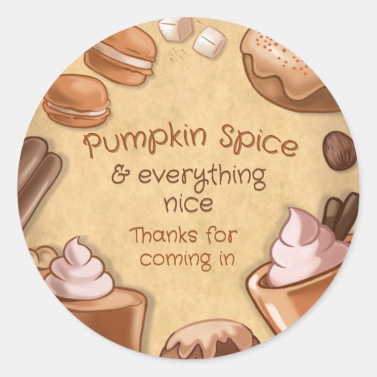 Pumpkin Spice and Everything Nice ラウンドシール (正面)
