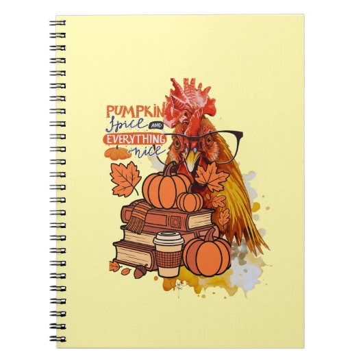 Pumpkin Spice and Everything Nice Fall Chicken Vib ノートブック (正面)