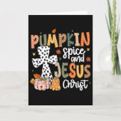 Pumpkin Spice And Jesus Christ Fall Faith Thanksgi カード (正面)