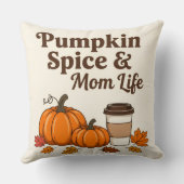 Pumpkin spice and mom life クッション (裏面)