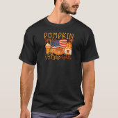 Pumpkin Spice and Voting Rights Fall Gnome USA fla Tシャツ (正面)