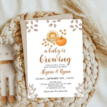 Pumpkin Spice Autumn Coffee drinks Baby Shower